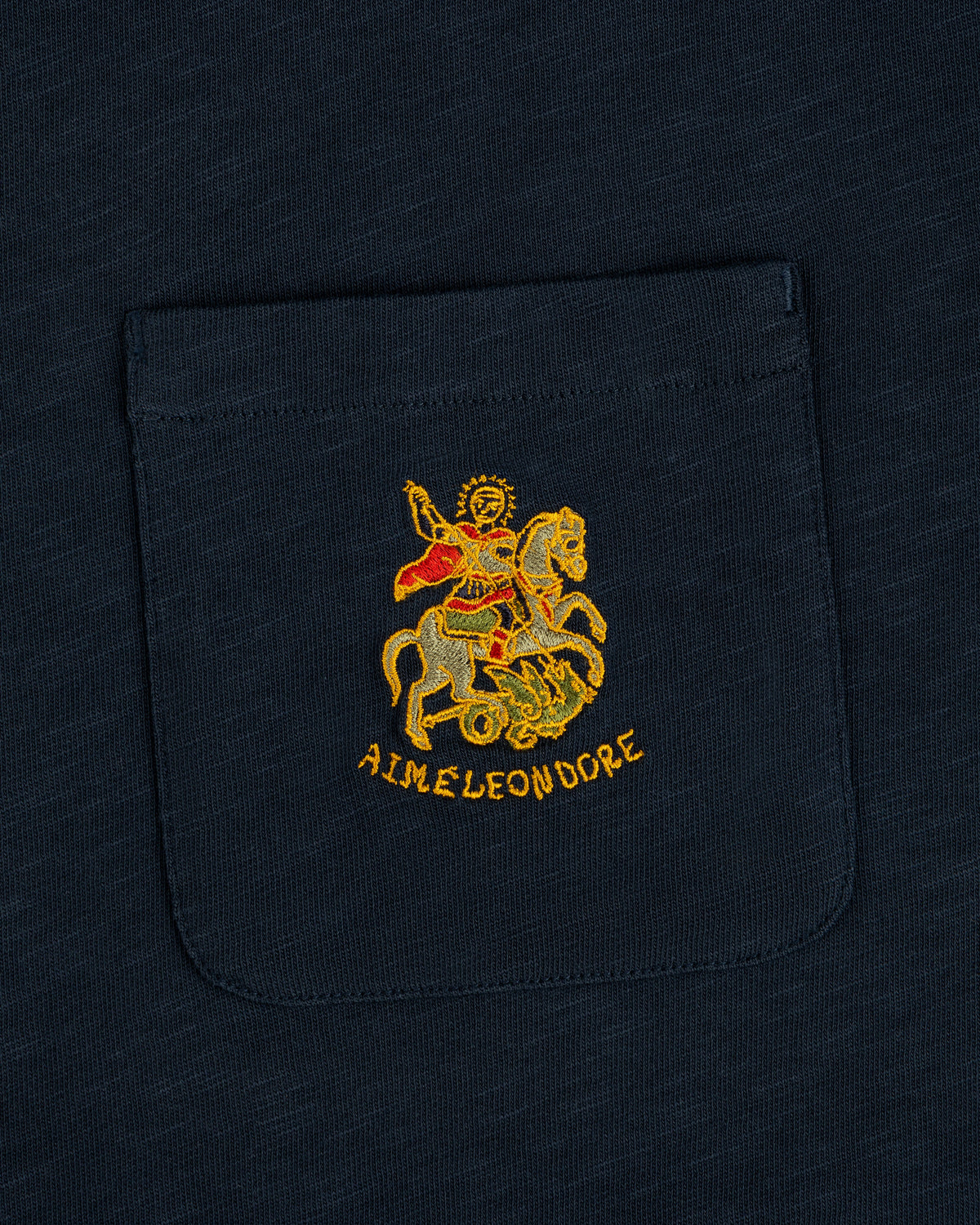 Aimé Leon Dore Best Seller - Saint George Slub Pocket Tee Navy blazer