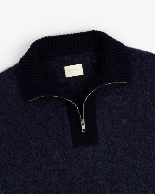 Aimé Leon Dore Trending - Alpaca Wool Quarter Zip Sweater Navy blazer