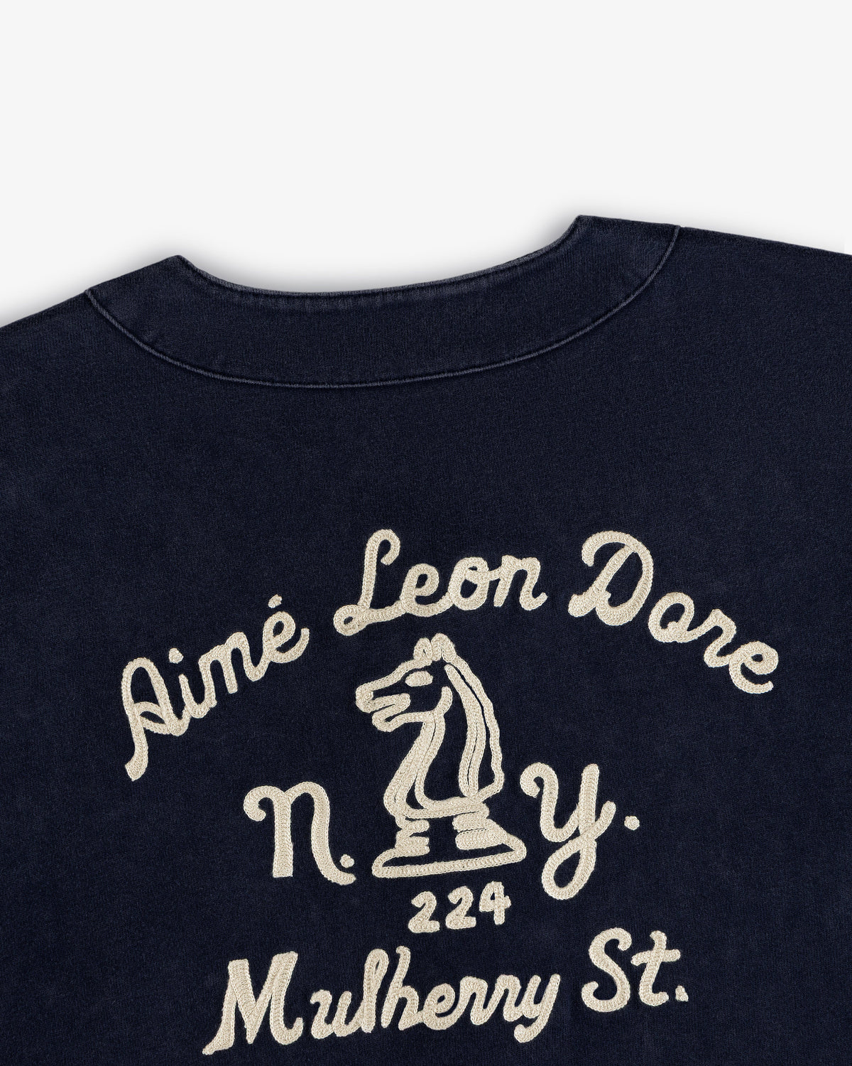 Aimé Leon Dore Hot Sale - Mulberry Chainstitch Baseball Jersey Navy blazer