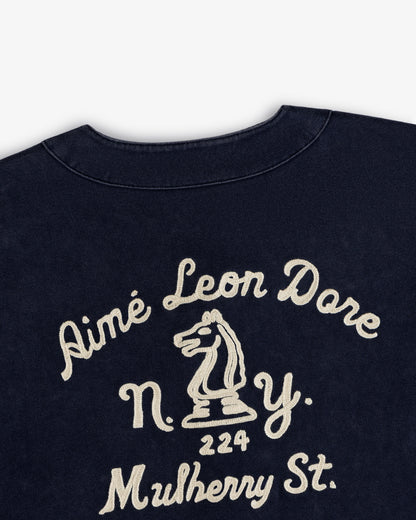 Aimé Leon Dore Hot Sale - Mulberry Chainstitch Baseball Jersey Navy blazer