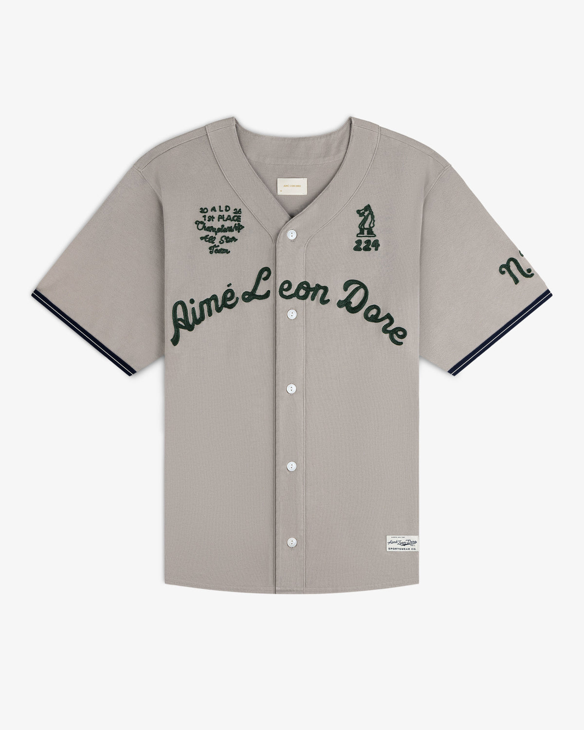 Aimé Leon Dore Latest - Mulberry Chainstitch Baseball Jersey Paloma