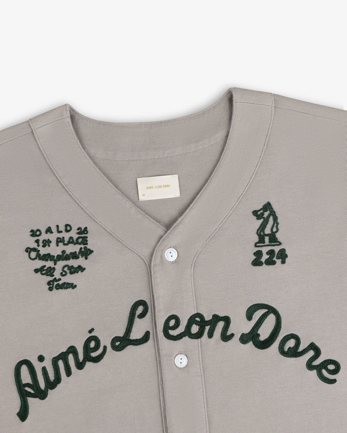 Aimé Leon Dore Latest - Mulberry Chainstitch Baseball Jersey Paloma