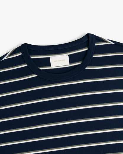 Aimé Leon Dore Best Seller - Yarn Dyed Striped Tee Navy blazer