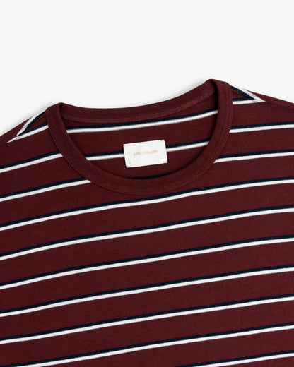 Aimé Leon Dore Best Price - Yarn Dyed Striped Tee Chocolate truffle