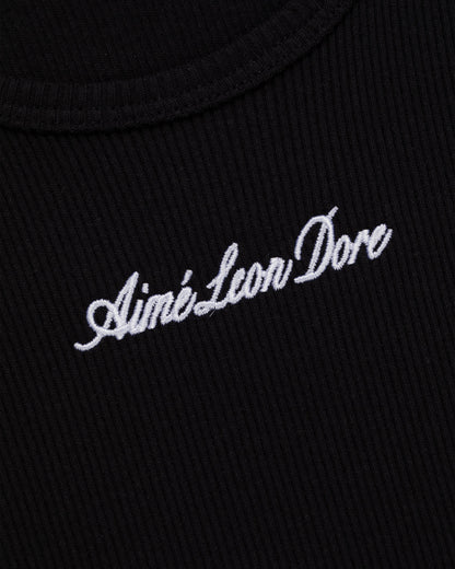 Aimé Leon Dore Trusted - Embroidered Logo Tank Top Jet black