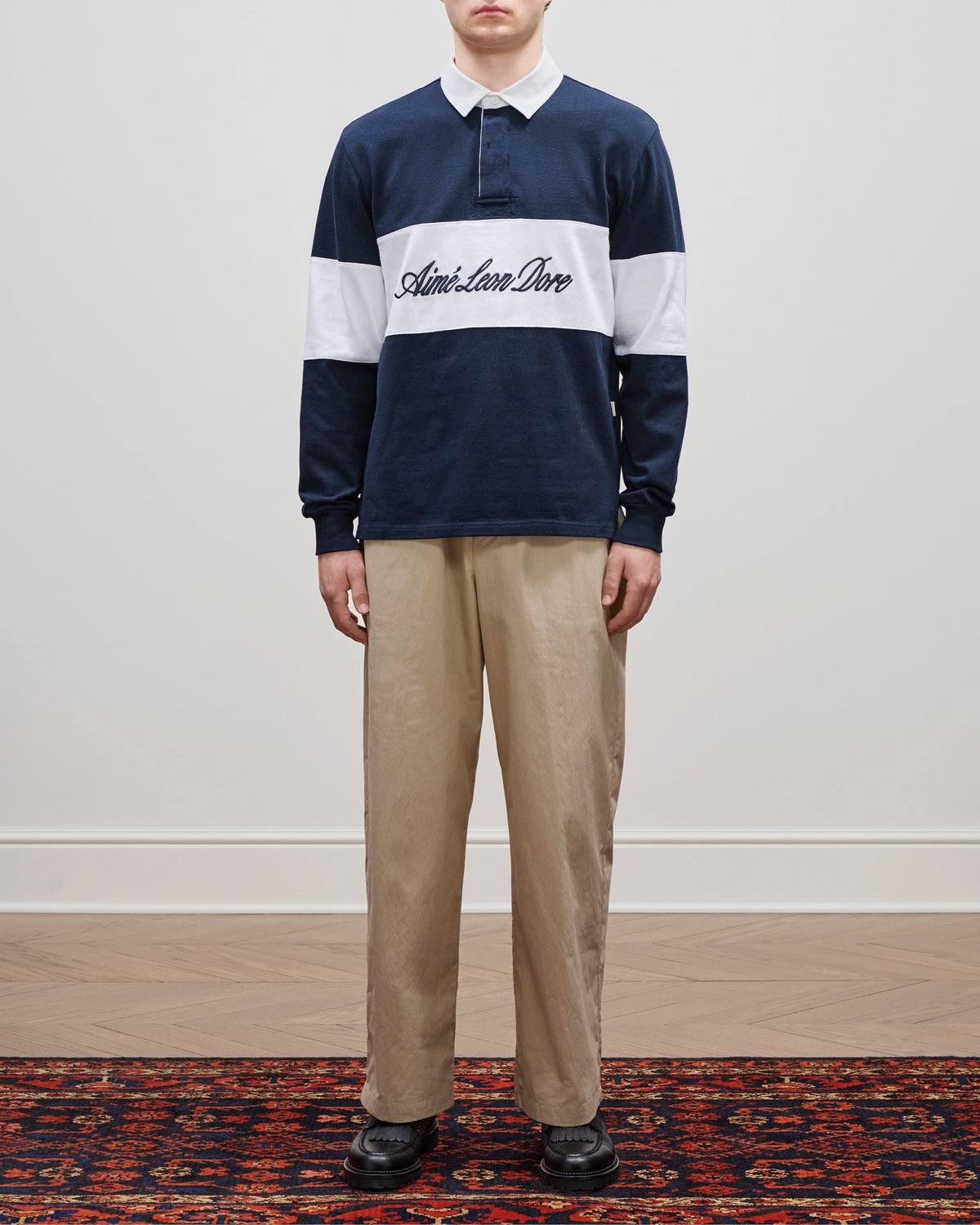 Aimé Leon Dore Quality - Script Paneled Rugby Navy blazer