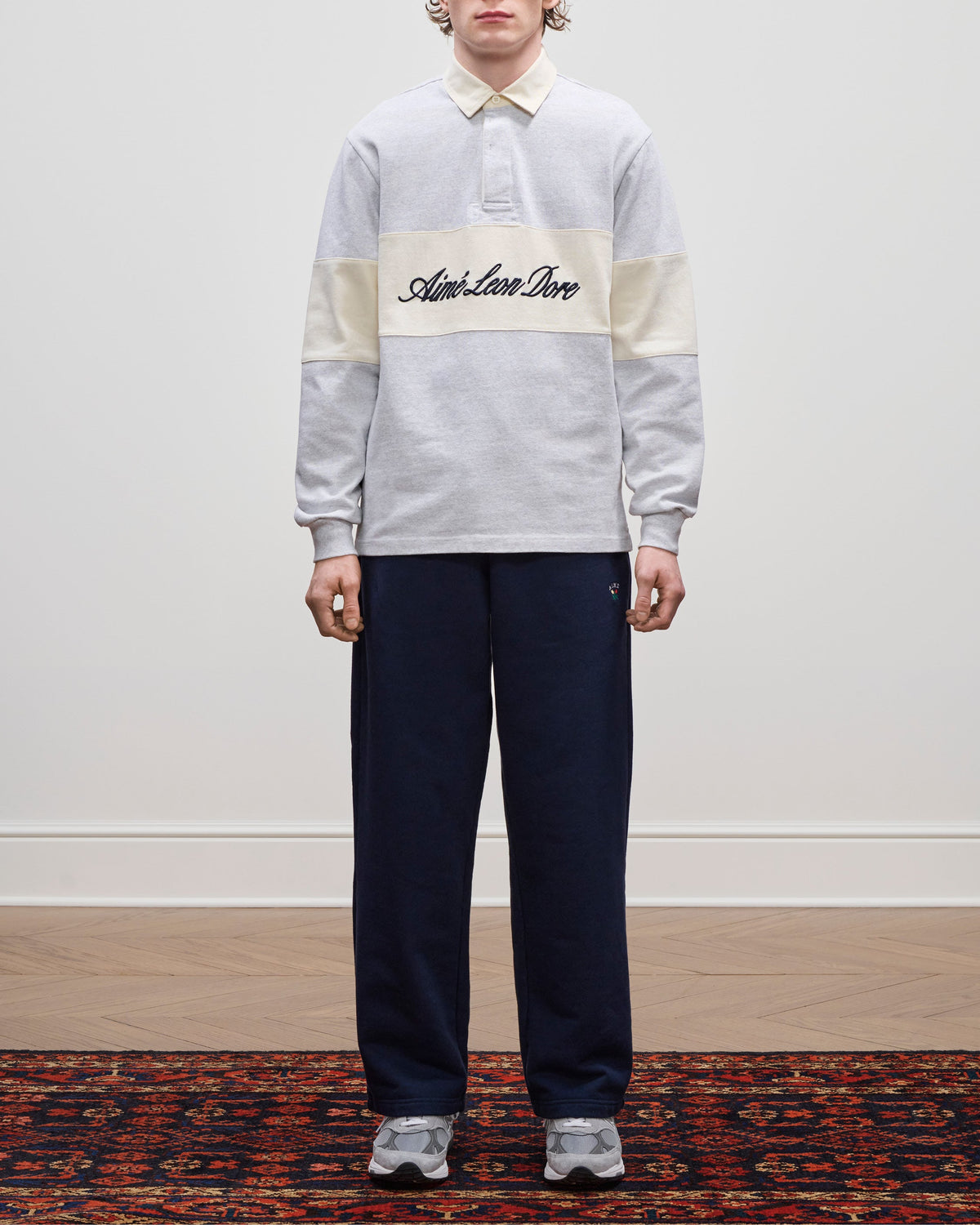 Aimé Leon Dore Featured - Script Paneled Rugby Silver mix