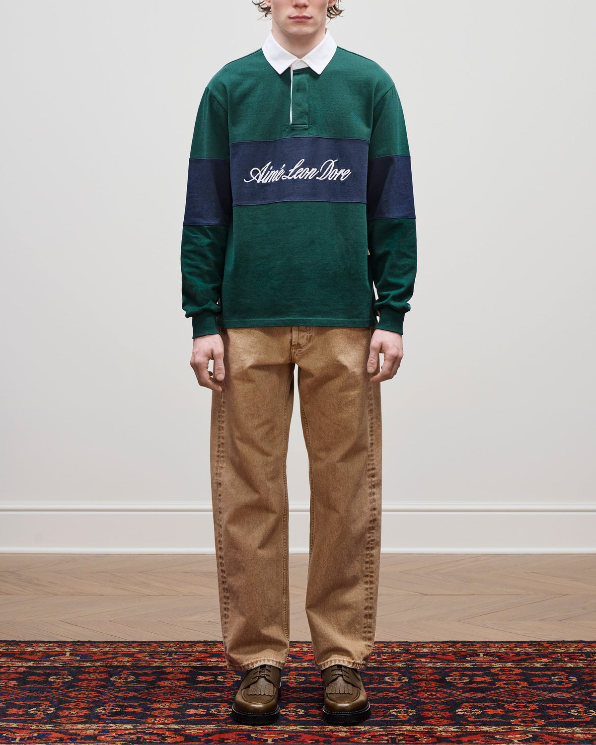 Aimé Leon Dore Best Seller - Script Paneled Rugby Pine grove