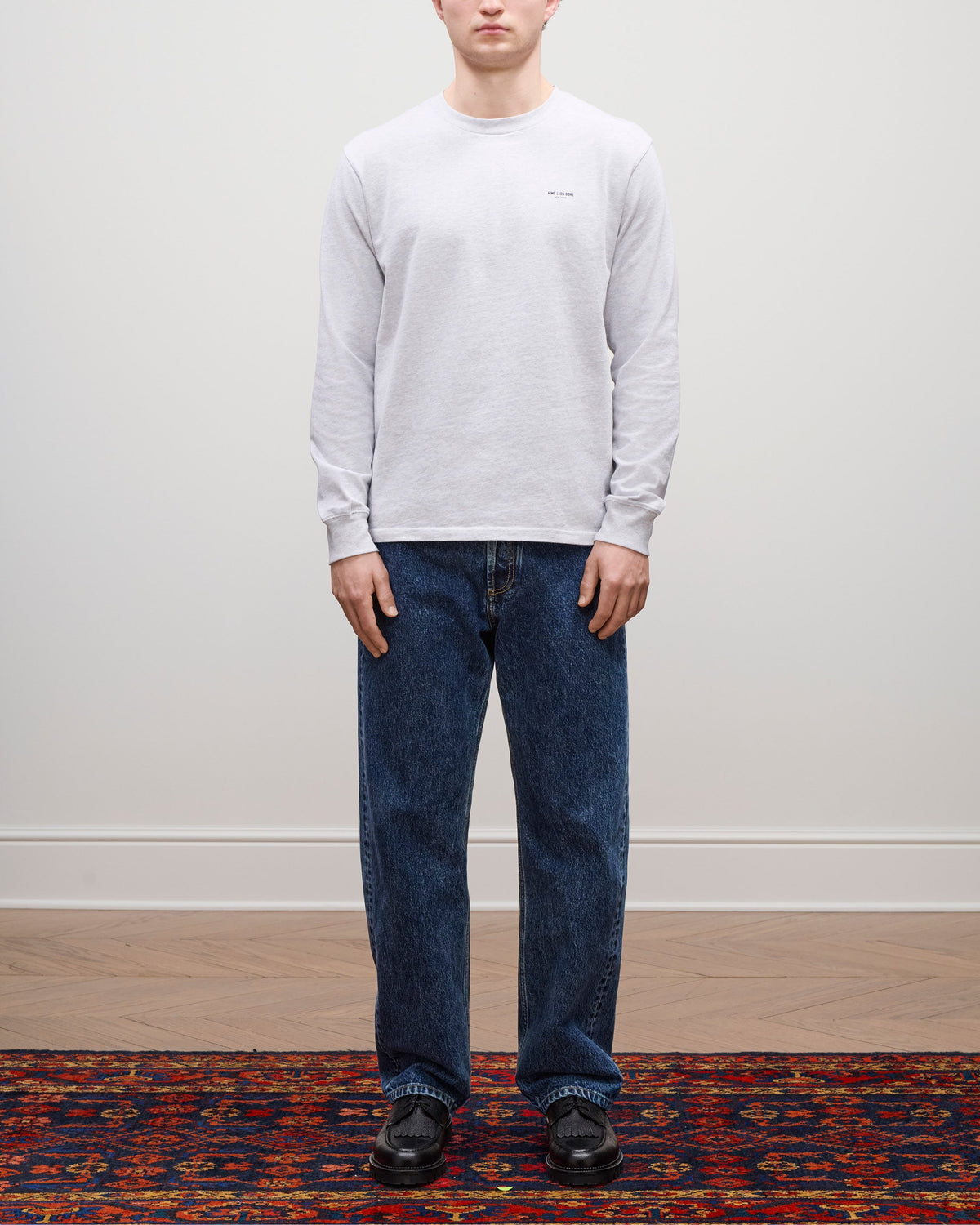Aimé Leon Dore Popular - Long-Sleeve Micro Logo Tee Silver mix