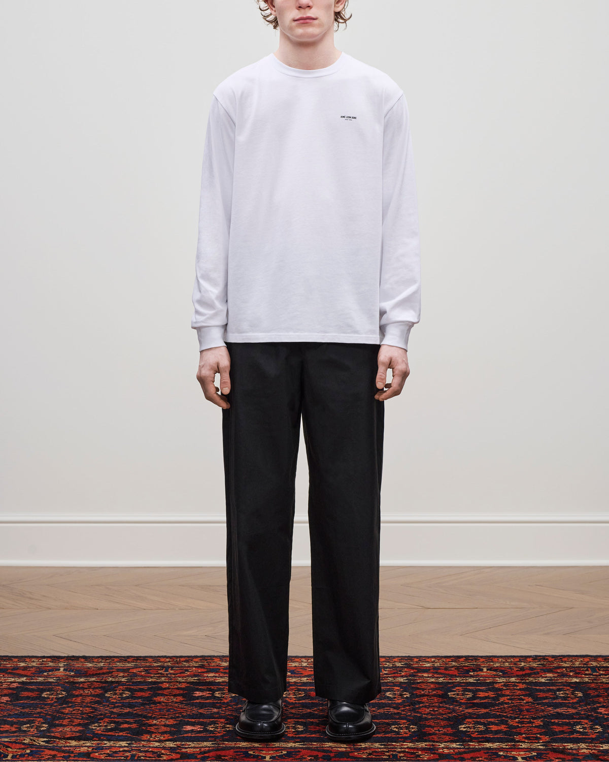 Aimé Leon Dore Featured - Long-Sleeve Micro Logo Tee Bright white