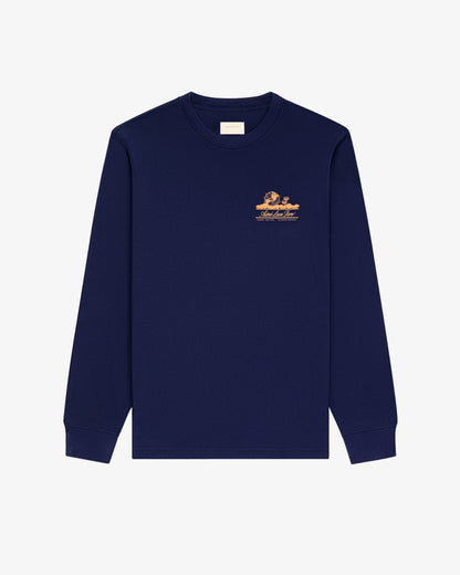 Aimé Leon Dore Sale - Long-Sleeve Unisphere Tee Evening blue