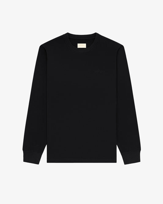 Aimé Leon Dore Premium - Long-Sleeve Tonal Logo Tee Jet black