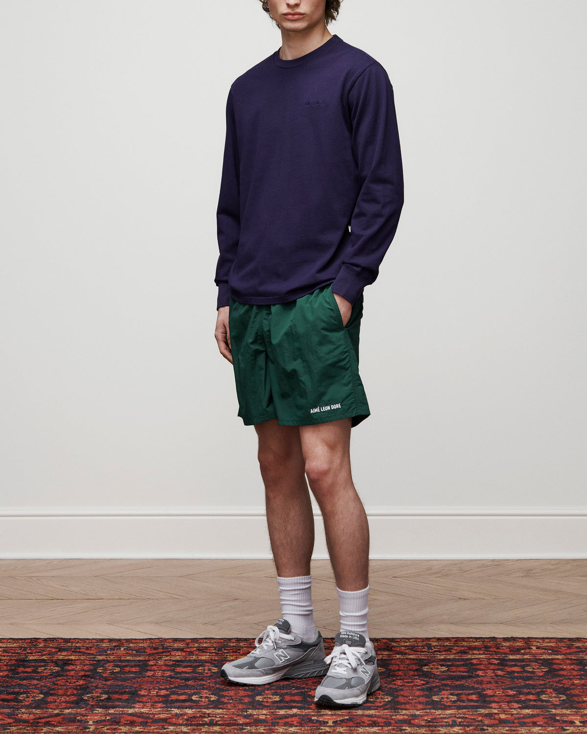 Aimé Leon Dore Best Price - Long-Sleeve Tonal Logo Tee Evening blue
