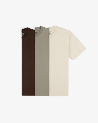 Aimé Leon Dore Everyday - Multi-Color T-Shirt 3-Pack Bone white / laurel oak / hot fudge