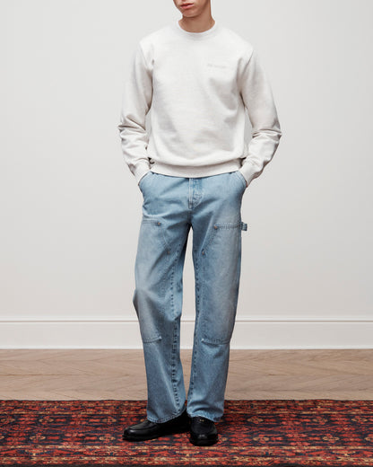 Aimé Leon Dore Signature - Tonal Logo Crewneck Sweatshirt Oatmeal