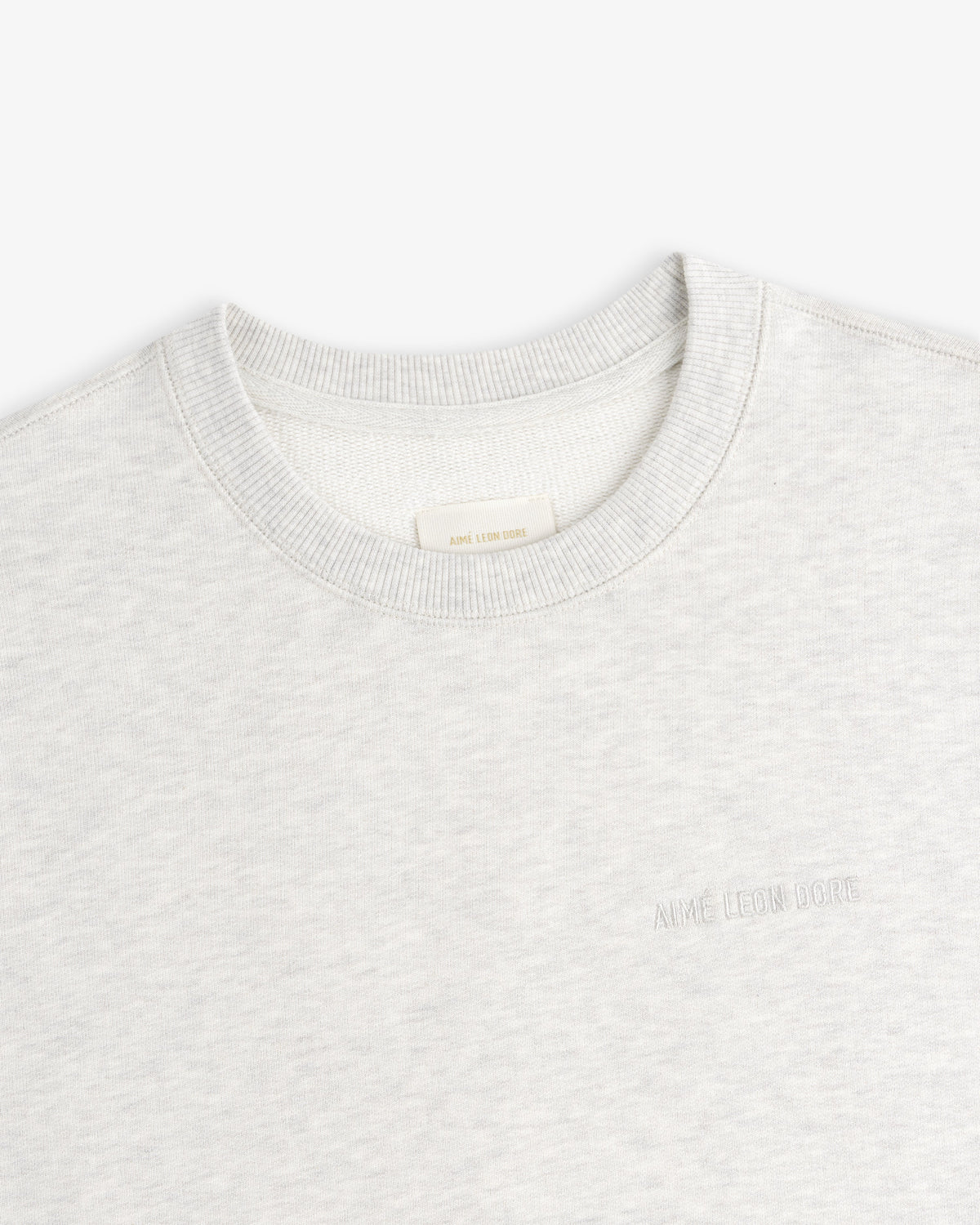 Aimé Leon Dore Signature - Tonal Logo Crewneck Sweatshirt Oatmeal