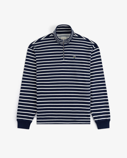 Aimé Leon Dore Premium - Striped Crest Quarter Zip Navy blazer multi