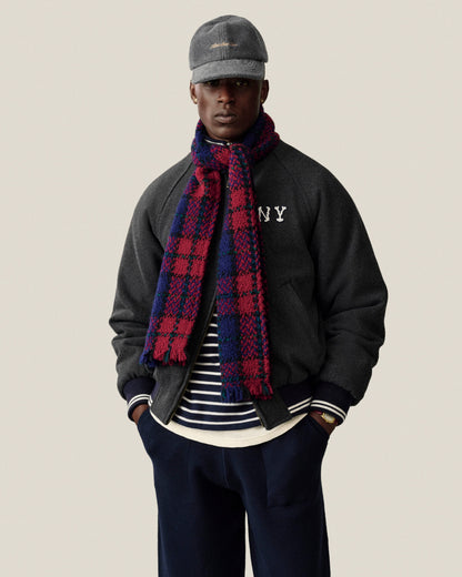 Aimé Leon Dore Premium - Striped Crest Quarter Zip Navy blazer multi