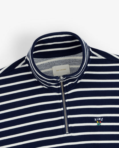 Aimé Leon Dore Premium - Striped Crest Quarter Zip Navy blazer multi