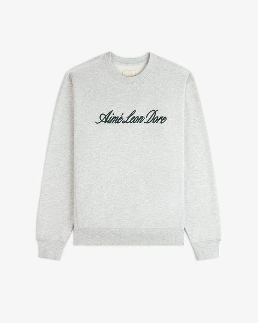 Aimé Leon Dore Discount - Vintage Script Crewneck Sweatshirt Silver mix