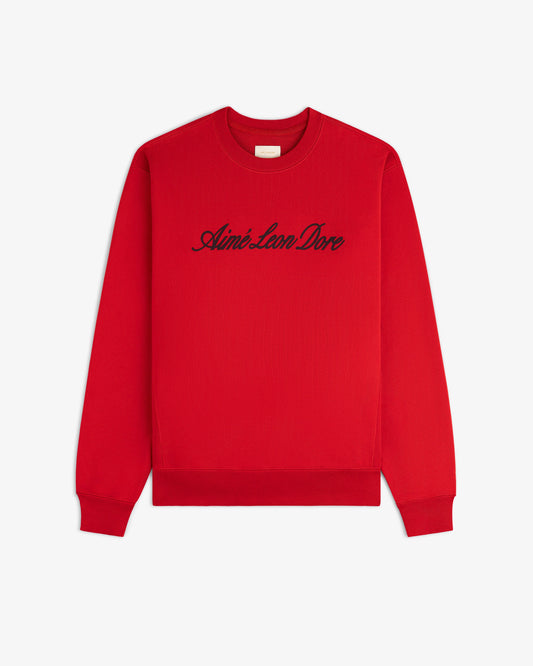 Aimé Leon Dore Trusted - Vintage Script Crewneck Sweatshirt Equestrian red