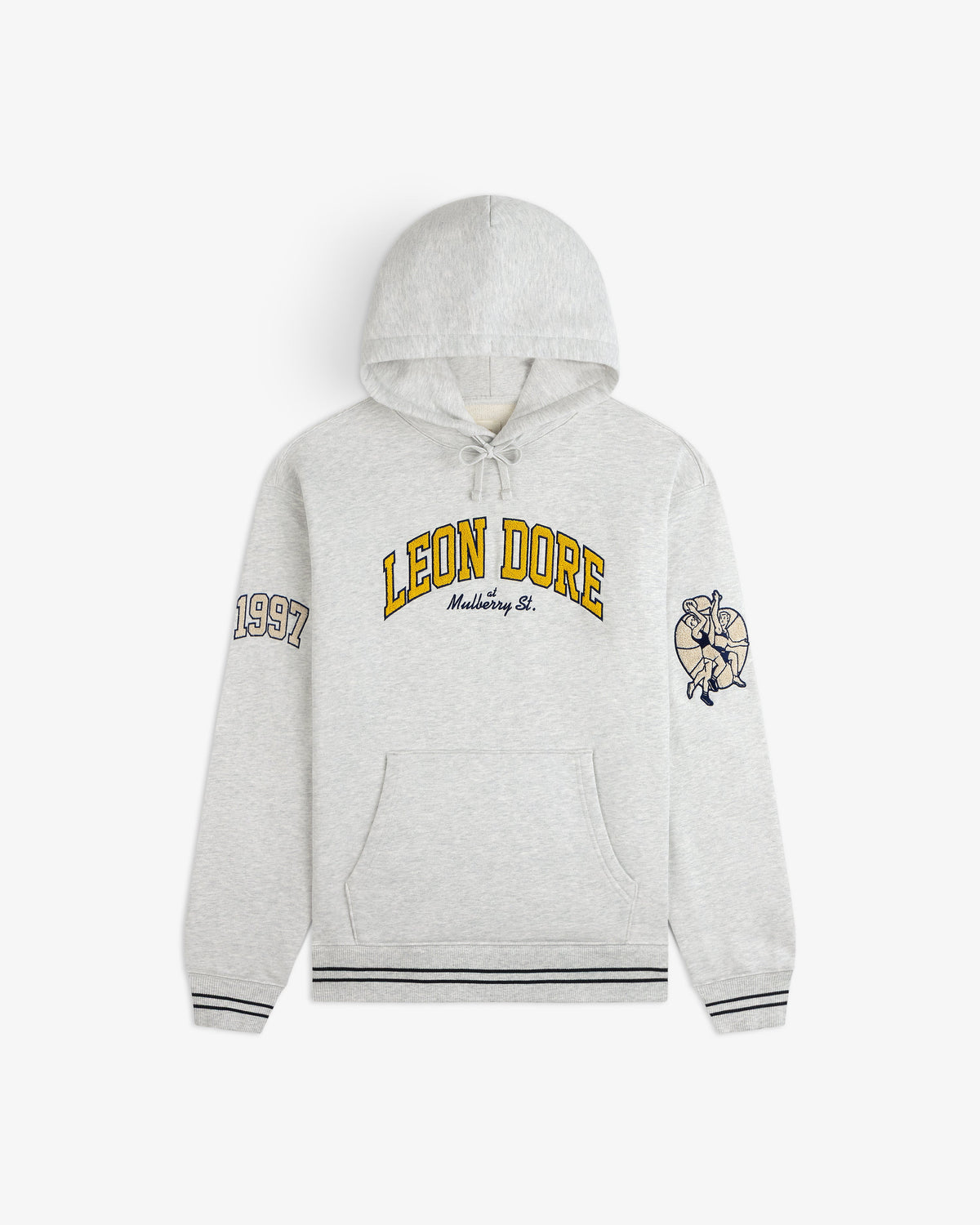 Aimé Leon Dore Discount - Mulberry Letterman Hoodie Silver mix