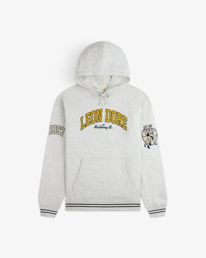 Aimé Leon Dore Discount - Mulberry Letterman Hoodie Silver mix