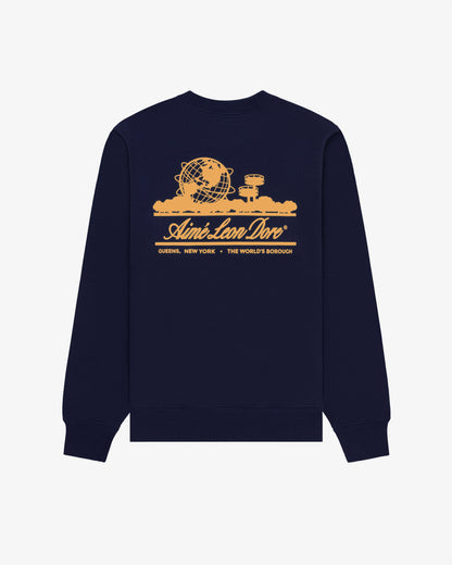Aimé Leon Dore Signature - Unisphere Crewneck Sweatshirt Evening blue