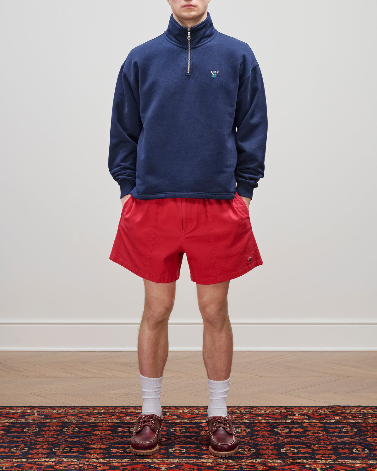 Aimé Leon Dore Best Price - Crest Quarter Zip Pullover Navy blazer