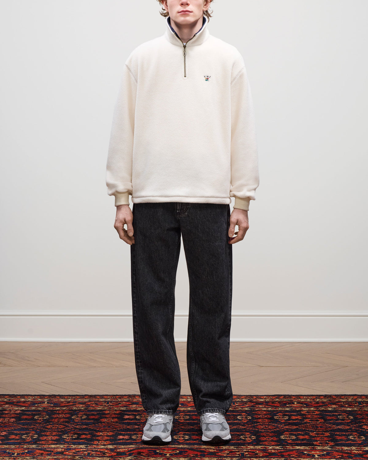 Aimé Leon Dore Classic - Crest Quarter-Zip Fleece Pullover Pristine