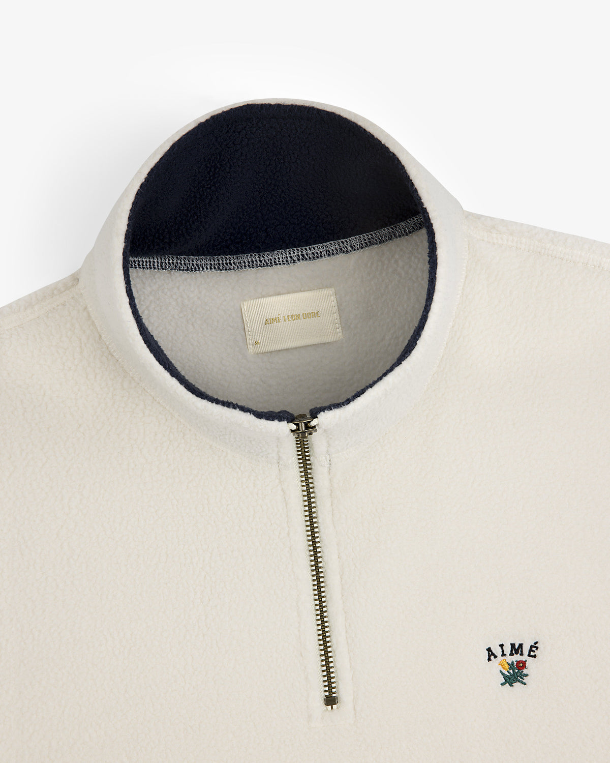 Aimé Leon Dore Classic - Crest Quarter-Zip Fleece Pullover Pristine