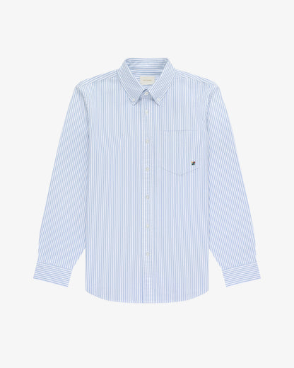 Aimé Leon Dore Signature - Striped Crest Oxford Shirt Evening blue