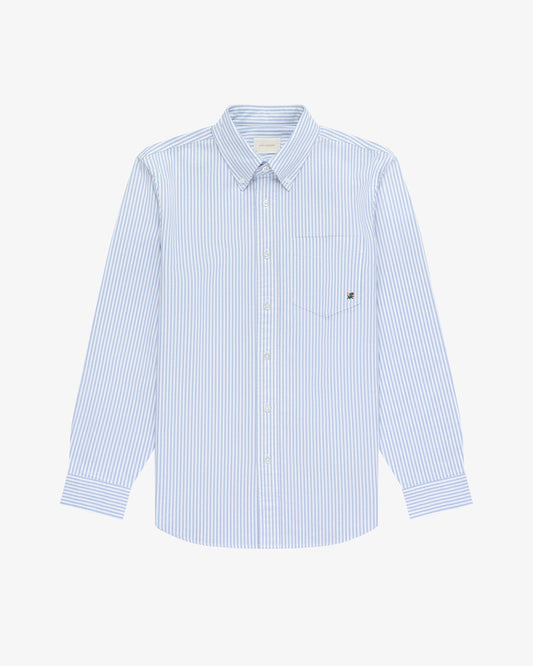 Aimé Leon Dore Signature - Striped Crest Oxford Shirt Evening blue