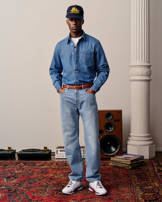 Aimé Leon Dore Classic - Crest Chambray Shirt Mid wash