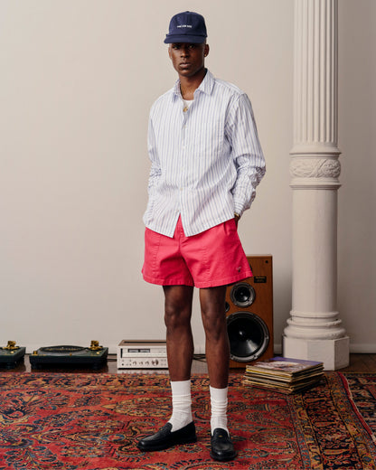 Aimé Leon Dore Discount - Poplin Casual Shirt Blue / navy stripe