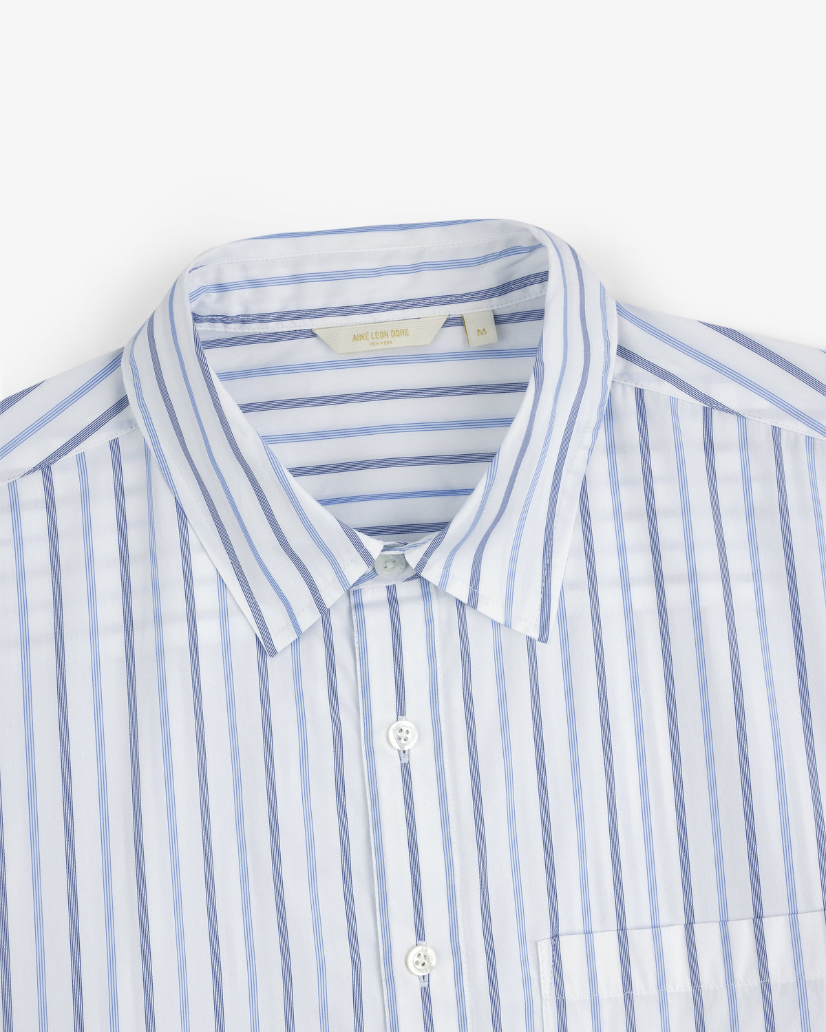 Aimé Leon Dore Discount - Poplin Casual Shirt Blue / navy stripe