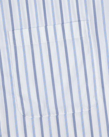 Aimé Leon Dore Discount - Poplin Casual Shirt Blue / navy stripe