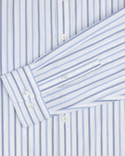 Aimé Leon Dore Discount - Poplin Casual Shirt Blue / navy stripe