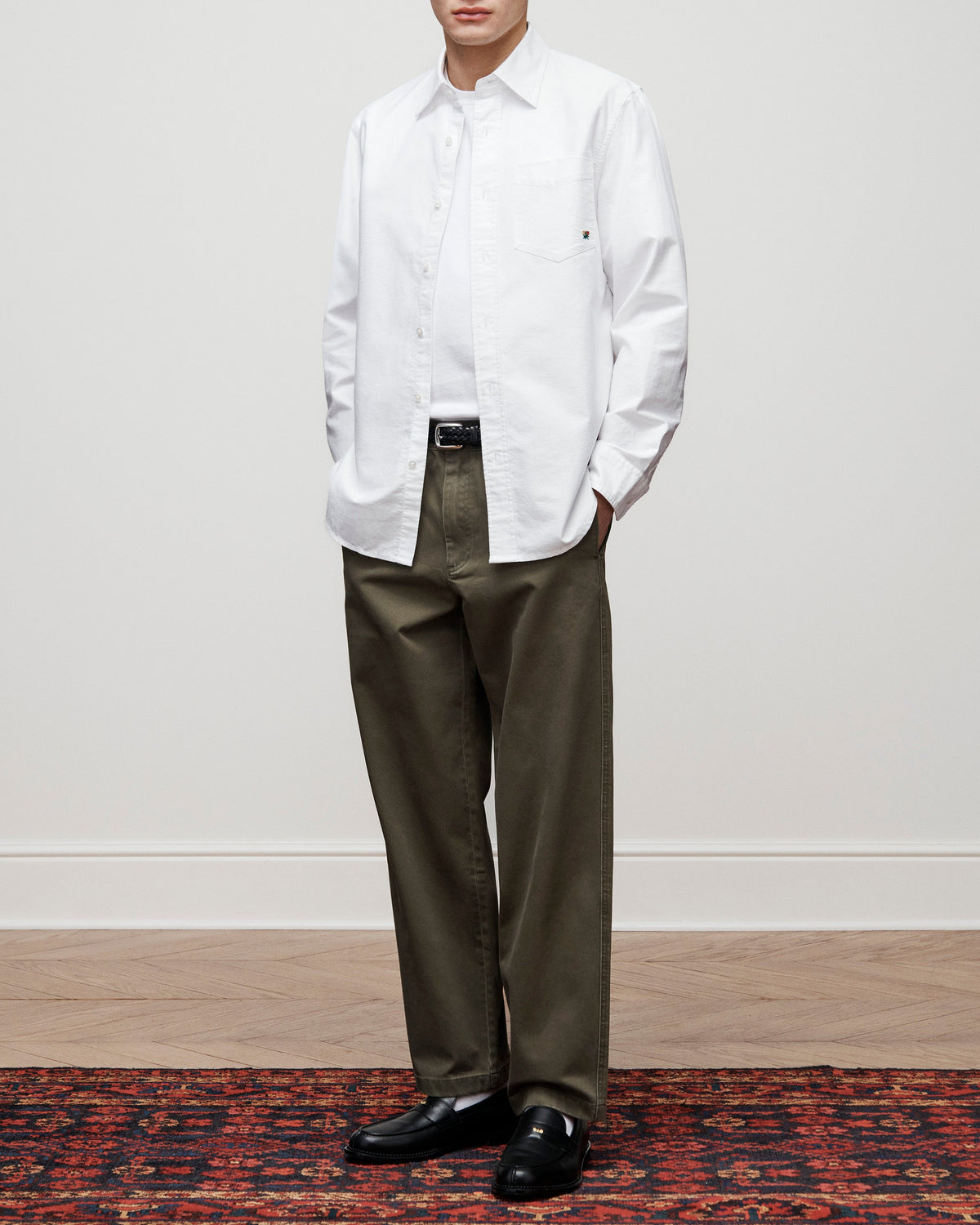 Aimé Leon Dore Everyday - Crest Oxford Shirt Bright white