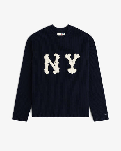 Aimé Leon Dore Customer Favorite - NY Highlanders Ribbed Wool Crewneck Sweater Evening blue