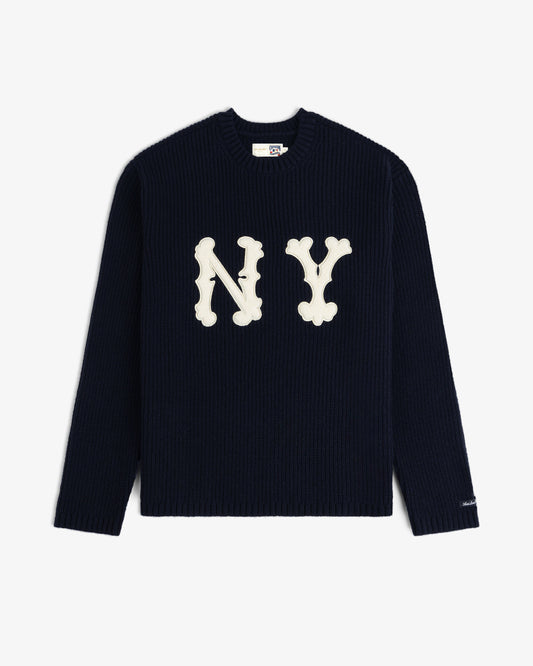 Aimé Leon Dore Customer Favorite - NY Highlanders Ribbed Wool Crewneck Sweater Evening blue