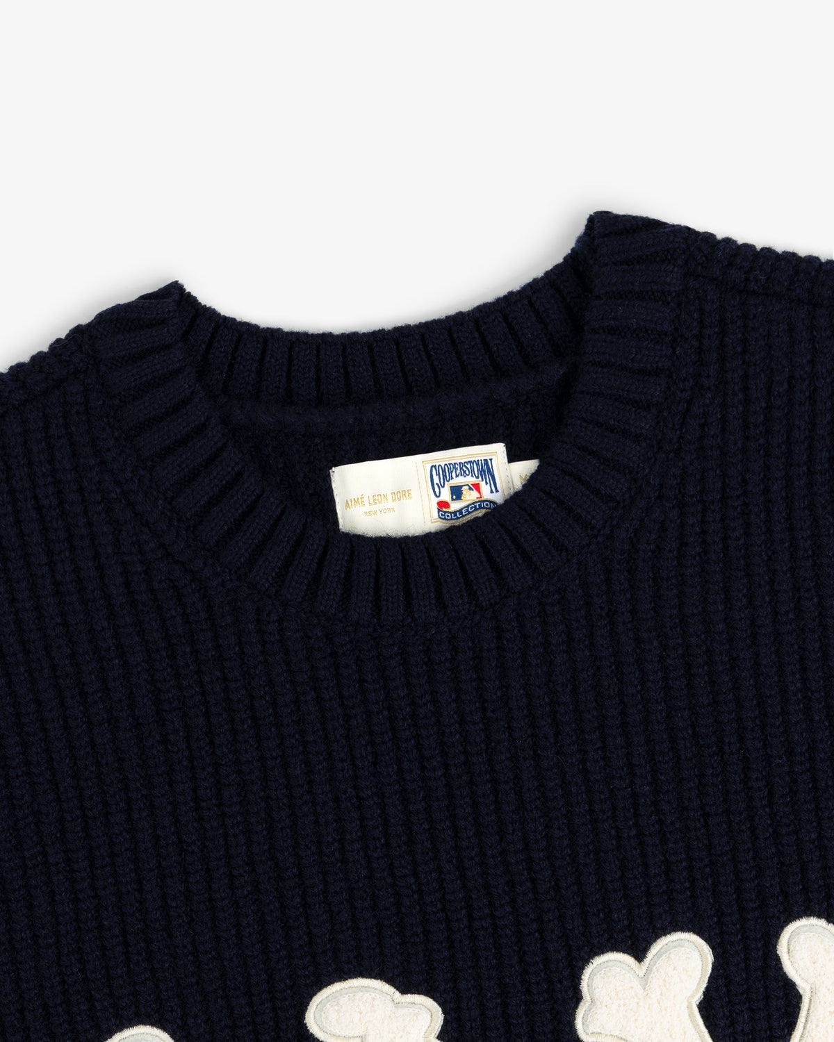 Aimé Leon Dore Customer Favorite - NY Highlanders Ribbed Wool Crewneck Sweater Evening blue