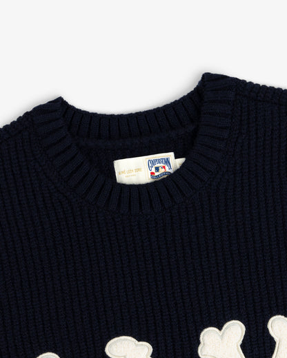 Aimé Leon Dore Customer Favorite - NY Highlanders Ribbed Wool Crewneck Sweater Evening blue