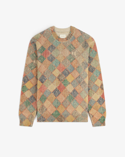 Aimé Leon Dore New - Kilim Argyle Crewneck Sweater Evening blue