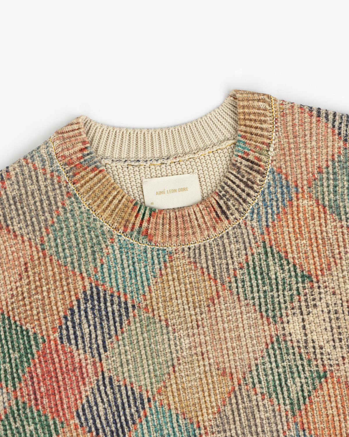 Aimé Leon Dore New - Kilim Argyle Crewneck Sweater Evening blue