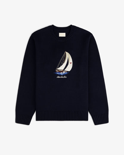 Aimé Leon Dore Quality - Regatta Embroidered Crewneck Sweater Navy blazer