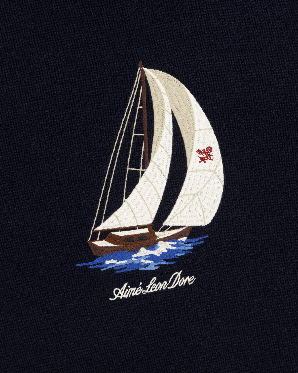 Aimé Leon Dore Quality - Regatta Embroidered Crewneck Sweater Navy blazer