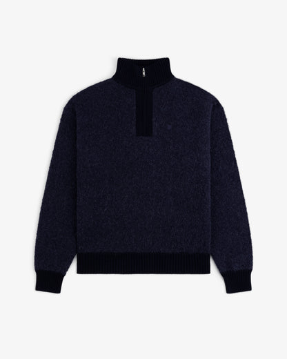 Aimé Leon Dore Trending - Alpaca Wool Quarter Zip Sweater Navy blazer