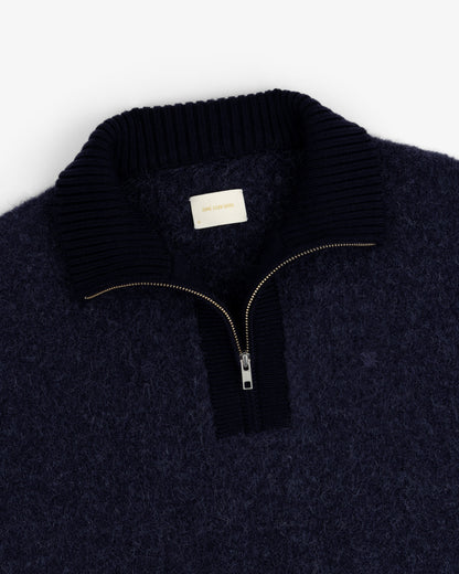Aimé Leon Dore Trending - Alpaca Wool Quarter Zip Sweater Navy blazer