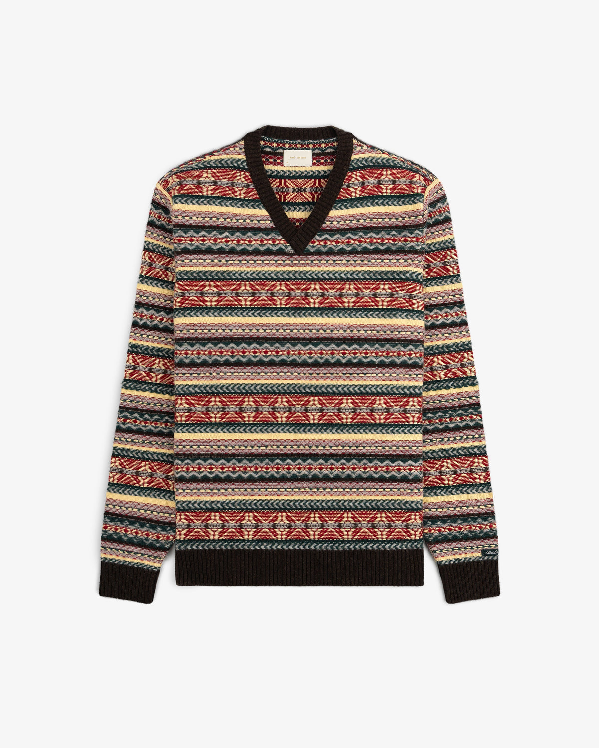 Aimé Leon Dore Latest - Fair Isle V-Neck Sweater Evening blue